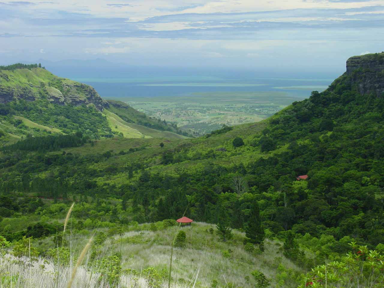 Abaca summit track and waterfall